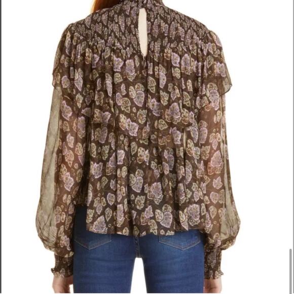 NWT New cinq a sept Drew Georgette Top Size S - Picture 3 of 10